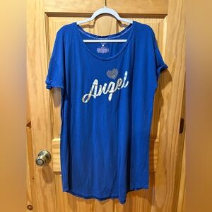 Victoria's Secret "Angel" sleep shirt Blue/gold size XL